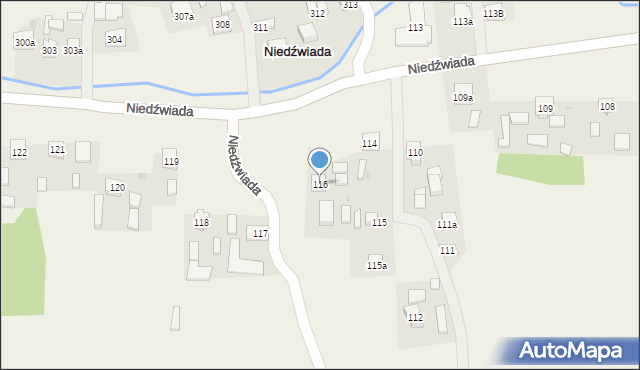 Niedźwiada, Niedźwiada, 116, mapa Niedźwiada