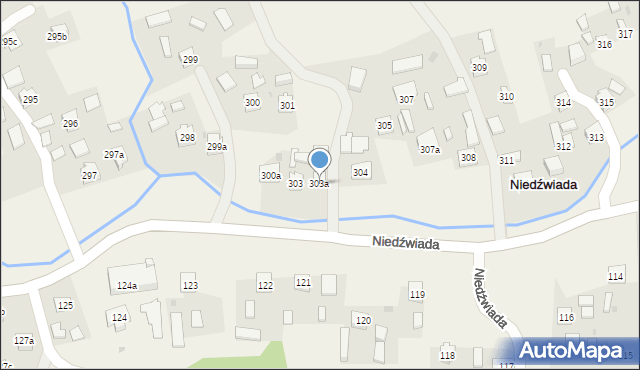 Niedźwiada, Niedźwiada, 303a, mapa Niedźwiada