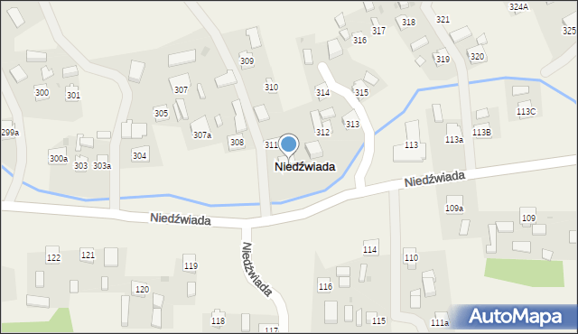 Niedźwiada, Niedźwiada, 311A, mapa Niedźwiada