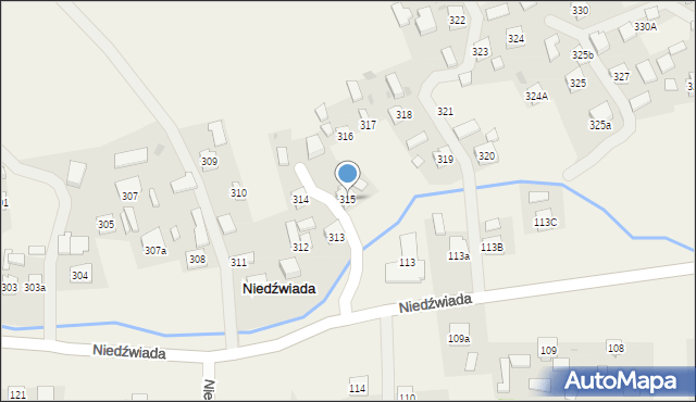 Niedźwiada, Niedźwiada, 315, mapa Niedźwiada