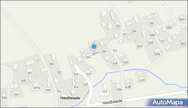 Niedźwiada, Niedźwiada, 317, mapa Niedźwiada