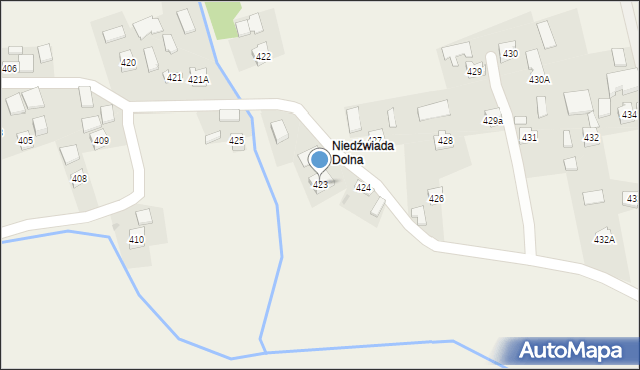 Niedźwiada, Niedźwiada, 423, mapa Niedźwiada