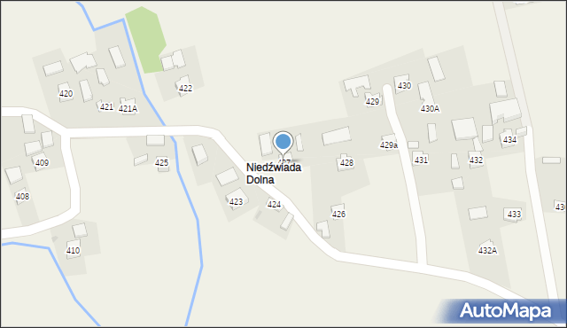 Niedźwiada, Niedźwiada, 427, mapa Niedźwiada