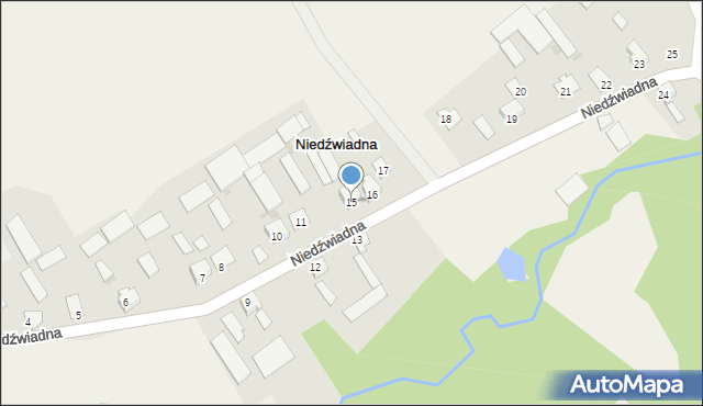 Niedźwiadna, Niedźwiadna, 15, mapa Niedźwiadna