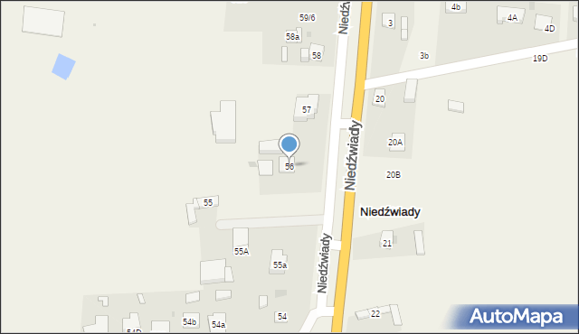 Niedźwiady, Niedźwiady, 56, mapa Niedźwiady