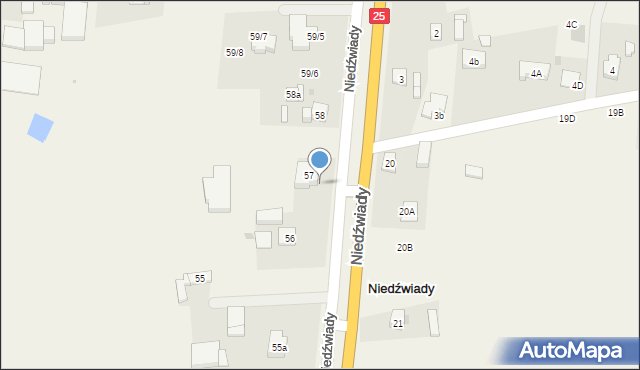 Niedźwiady, Niedźwiady, 57a, mapa Niedźwiady