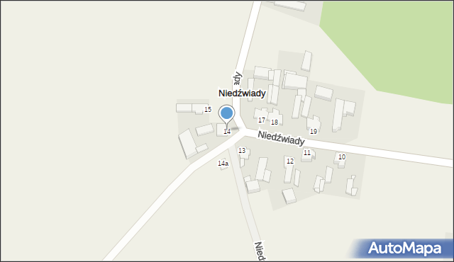 Niedźwiady, Niedźwiady, 14, mapa Niedźwiady