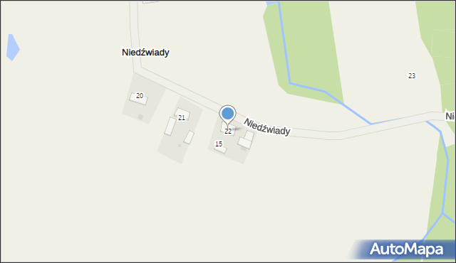 Niedźwiady, Niedźwiady, 22, mapa Niedźwiady