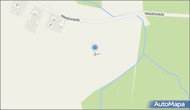 Niedźwiady, Niedźwiady, 25, mapa Niedźwiady