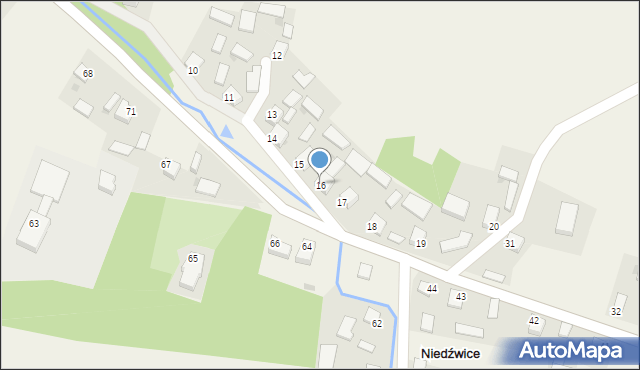 Niedźwice, Niedźwice, 16, mapa Niedźwice