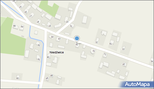 Niedźwice, Niedźwice, 42, mapa Niedźwice
