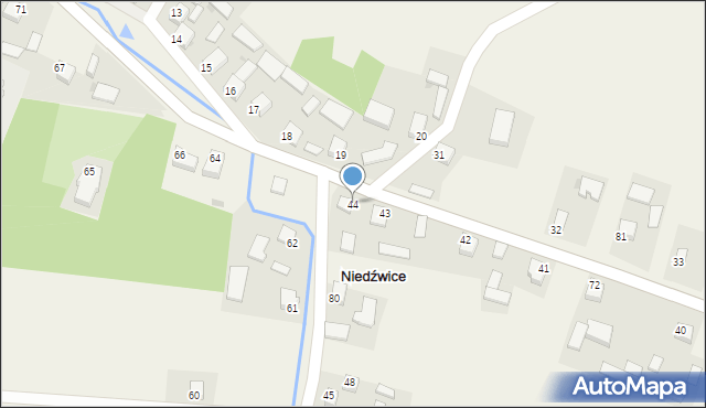 Niedźwice, Niedźwice, 44, mapa Niedźwice