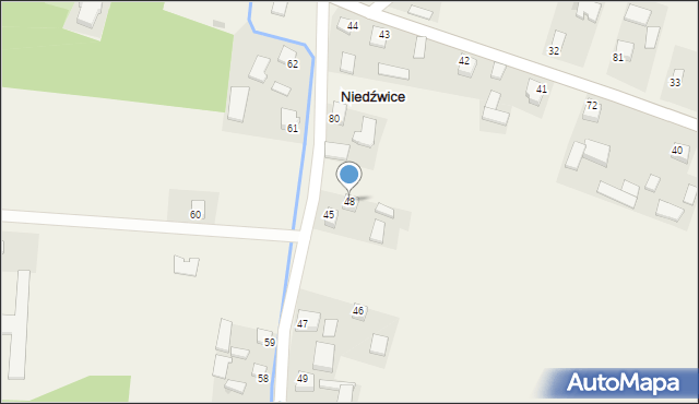 Niedźwice, Niedźwice, 48, mapa Niedźwice