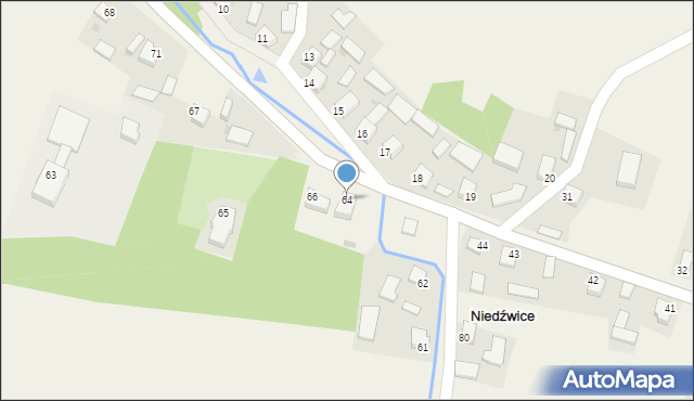 Niedźwice, Niedźwice, 64, mapa Niedźwice