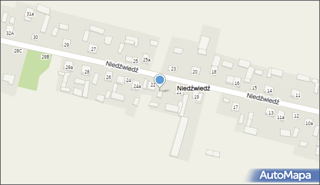 Niedźwiedź, Niedźwiedź, 22a, mapa Niedźwiedź