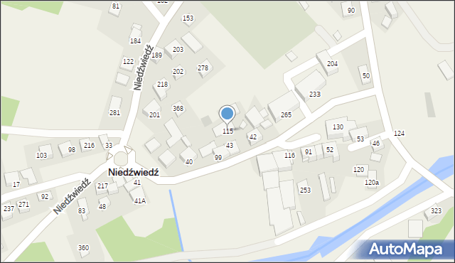 Niedźwiedź, Niedźwiedź, 115, mapa Niedźwiedź