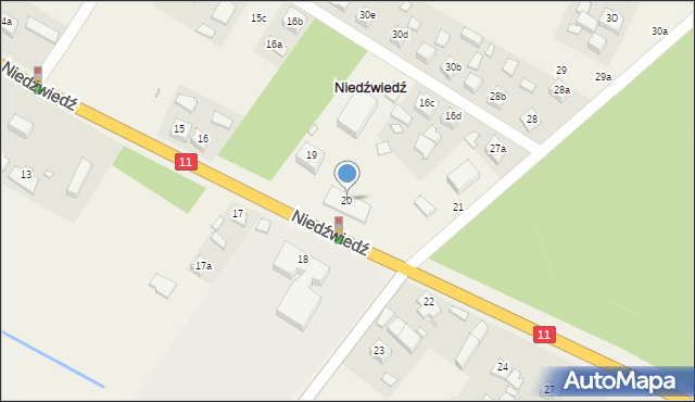 Niedźwiedź, Niedźwiedź, 20, mapa Niedźwiedź