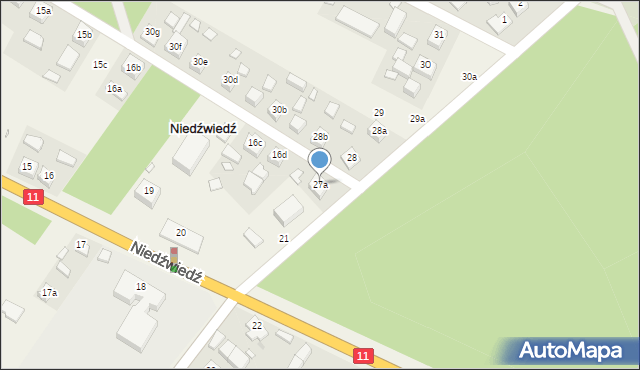 Niedźwiedź, Niedźwiedź, 27a, mapa Niedźwiedź