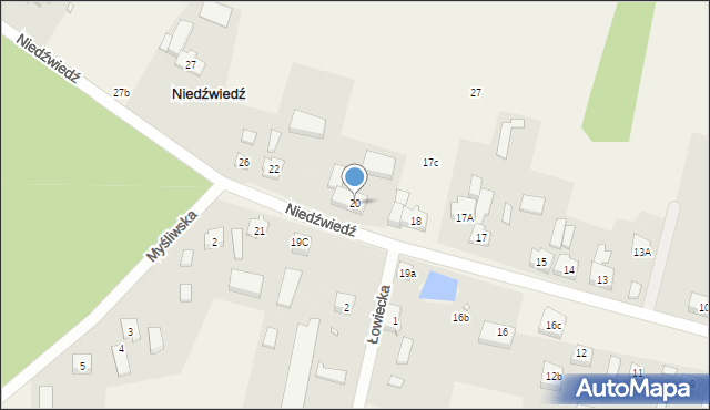 Niedźwiedź, Niedźwiedź, 20, mapa Niedźwiedź