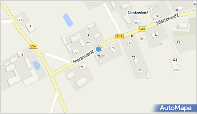 Niedźwiedź, Niedźwiedź, 77, mapa Niedźwiedź