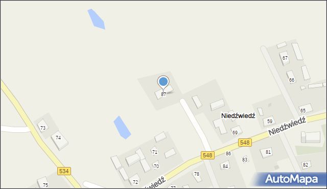 Niedźwiedź, Niedźwiedź, 87, mapa Niedźwiedź