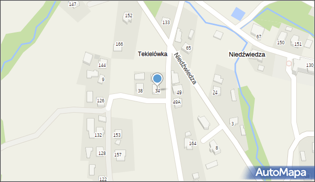 Niedźwiedza, Niedźwiedza, 34, mapa Niedźwiedza