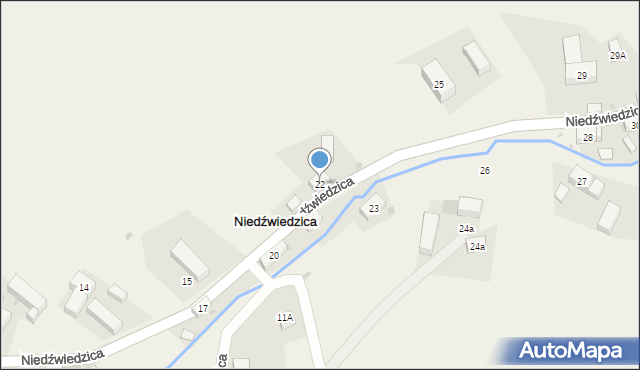 Niedźwiedzica, Niedźwiedzica, 22, mapa Niedźwiedzica