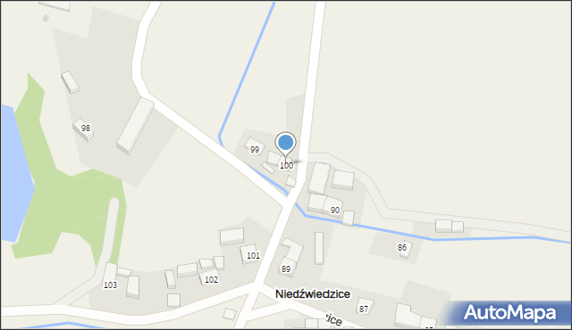 Niedźwiedzice, Niedźwiedzice, 100, mapa Niedźwiedzice