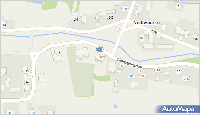 Niedźwiedzice, Niedźwiedzice, 16, mapa Niedźwiedzice