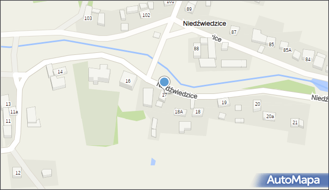 Niedźwiedzice, Niedźwiedzice, 17, mapa Niedźwiedzice