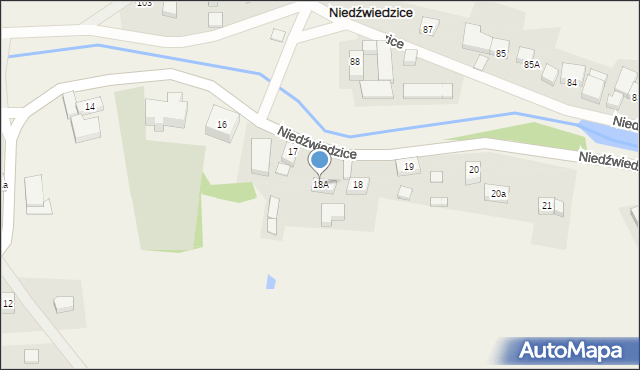 Niedźwiedzice, Niedźwiedzice, 18A, mapa Niedźwiedzice