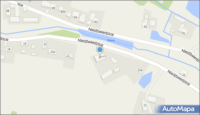 Niedźwiedzice, Niedźwiedzice, 22, mapa Niedźwiedzice