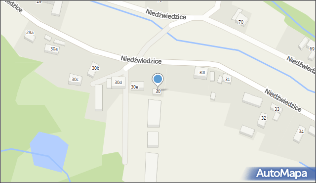 Niedźwiedzice, Niedźwiedzice, 30, mapa Niedźwiedzice