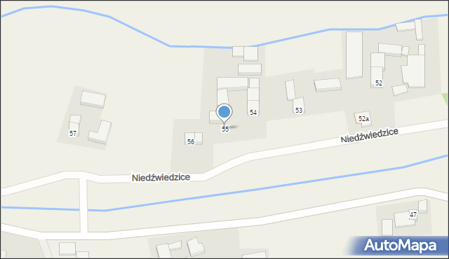 Niedźwiedzice, Niedźwiedzice, 55, mapa Niedźwiedzice