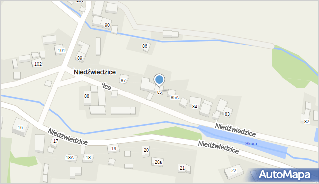 Niedźwiedzice, Niedźwiedzice, 85, mapa Niedźwiedzice