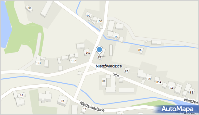 Niedźwiedzice, Niedźwiedzice, 89, mapa Niedźwiedzice