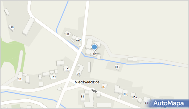 Niedźwiedzice, Niedźwiedzice, 90, mapa Niedźwiedzice