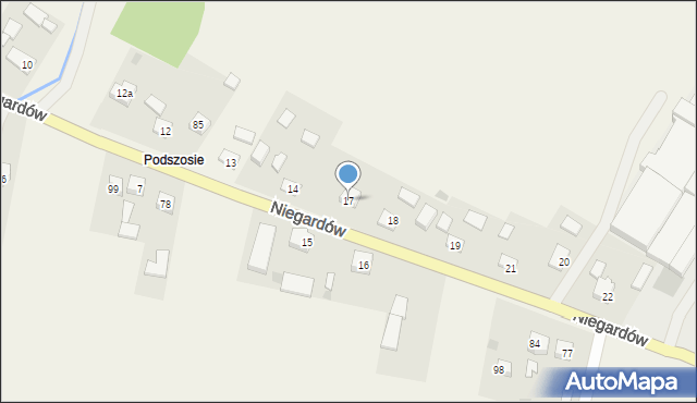 Niegardów, Niegardów, 17, mapa Niegardów