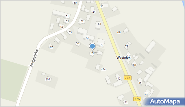 Niegardów, Niegardów, 43, mapa Niegardów