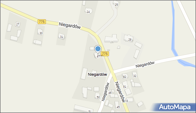 Niegardów, Niegardów, 47, mapa Niegardów