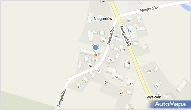 Niegardów, Niegardów, 51, mapa Niegardów