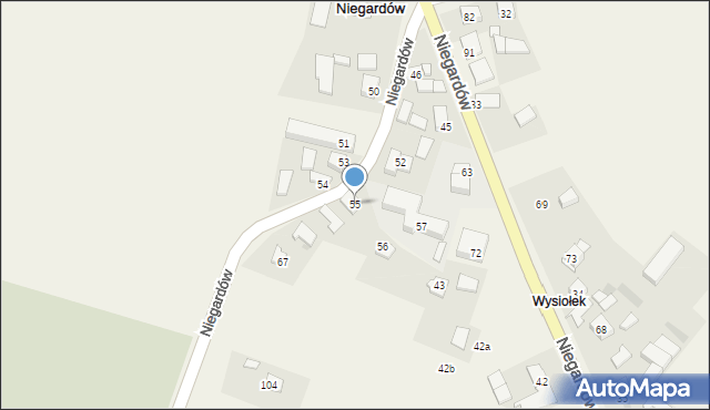 Niegardów, Niegardów, 55, mapa Niegardów