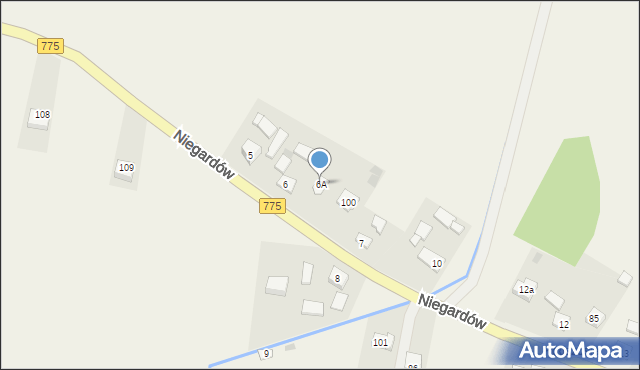 Niegardów, Niegardów, 6A, mapa Niegardów