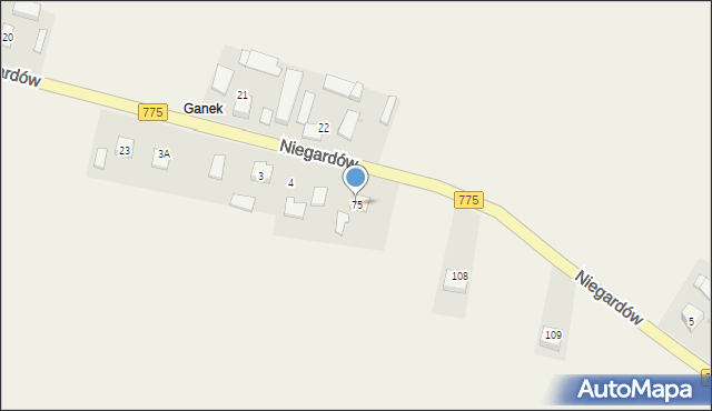 Niegardów, Niegardów, 75, mapa Niegardów