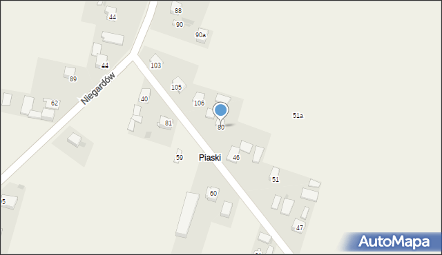 Niegardów, Niegardów, 80, mapa Niegardów