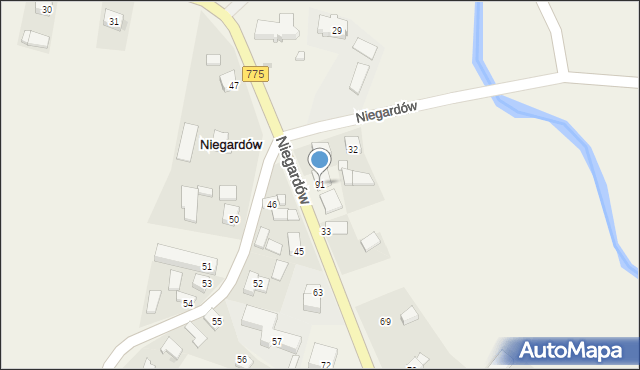 Niegardów, Niegardów, 91, mapa Niegardów