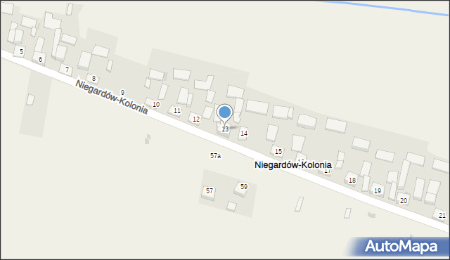 Niegardów-Kolonia, Niegardów-Kolonia, 13, mapa Niegardów-Kolonia