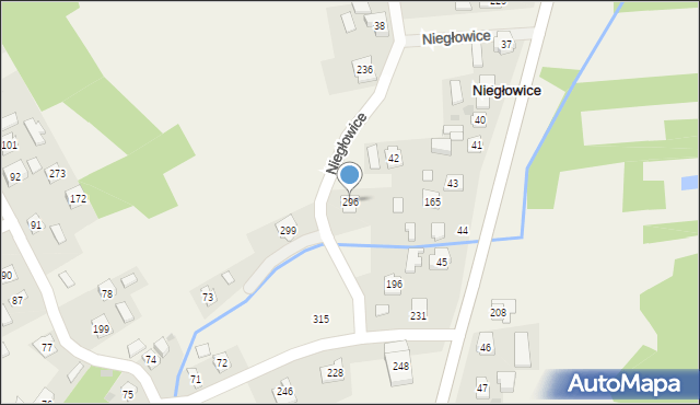 Niegłowice, Niegłowice, 296, mapa Niegłowice