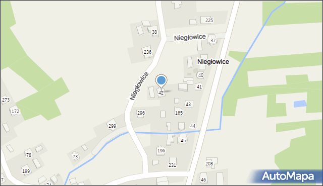 Niegłowice, Niegłowice, 42, mapa Niegłowice