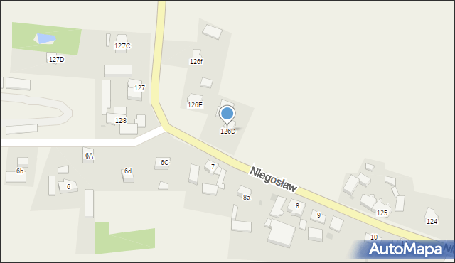 Niegosław, Niegosław, 126D, mapa Niegosław